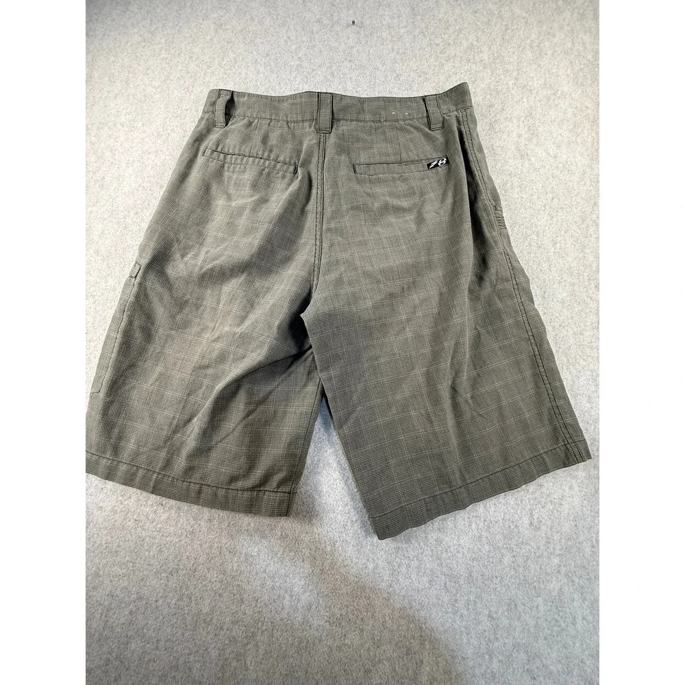 Anchor Blue Mens Cargo Shorts 34 Olive Green Plaid Flat Front Cotton Blend V-009